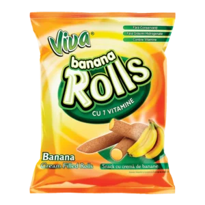 viva banana rolls cu cremă de banane 100g