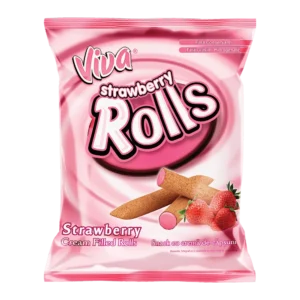 viva strawberry rolls cu cremă de căpșuni 100g