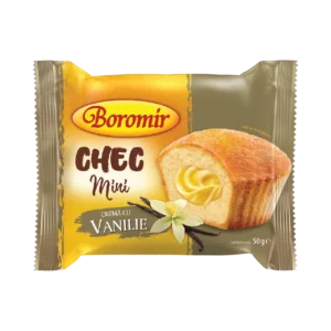 boromir chec mini cu cremă cu vanilie 50g