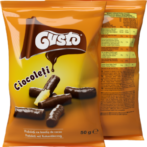 gusto pufuleți cu înveliș de ciocolată 50g
