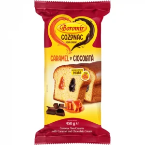 cozonac boromir cremă cu caramel și ciocolată 450g
