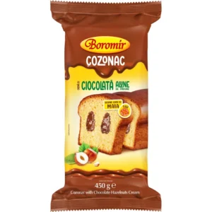cozonac cremă cu ciocolată și alune de pădure 450g
