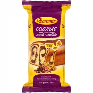 cozonac cremă cu nucă și stafide 450g