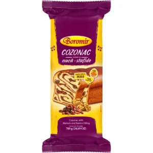 cozonac cremă cu nucă și stafide 700g