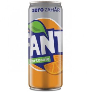 fanta zero zahăr portocale doza 330 ml