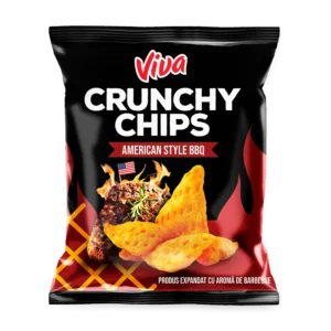 viva crunchy chips cu aroma de barbeque 100g