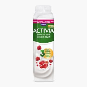 dnone activia iaurt de băut cu zmeură și rodie 320g